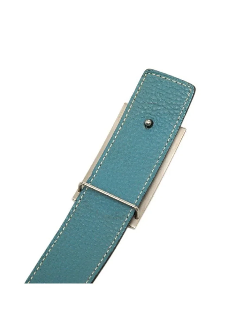 Hermes Plate Reversible 80 Black Blue Box Calf Togo Belt